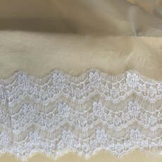 画像10: 1ｍ幅19cmフランス製リバーレース　ホワイト　ウエディングベールに (10)
