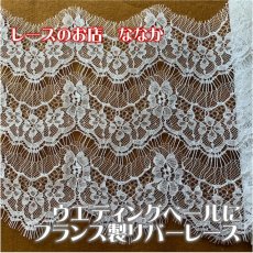 画像1: 1ｍ幅19cmフランス製リバーレース　ホワイト　ウエディングベールに (1)