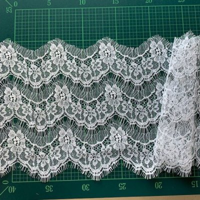 画像1: 1ｍ幅19cmフランス製リバーレース　ホワイト　ウエディングベールに