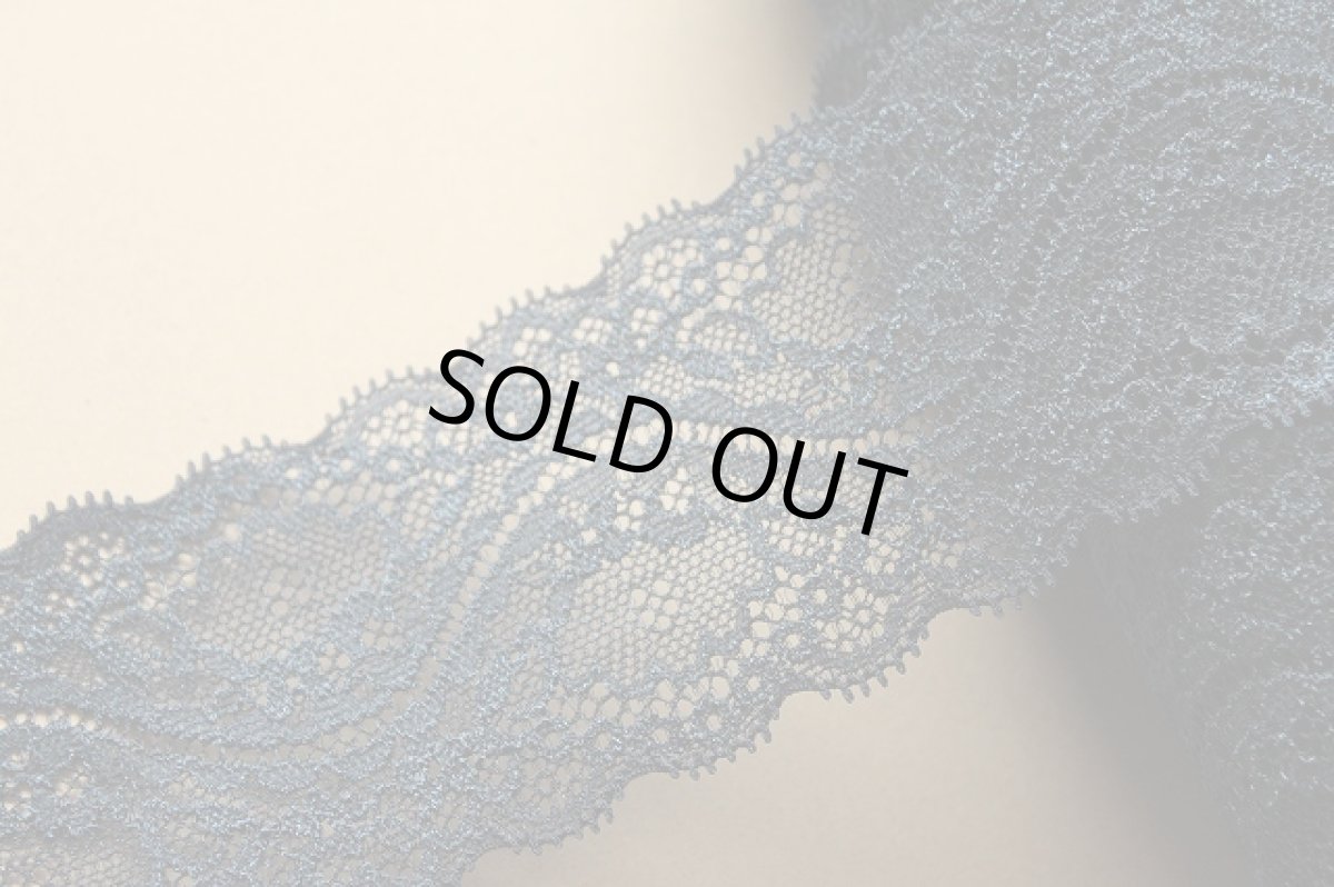 画像6: 日本製ラッセルストレッチレース　ネイビー　５ｍ！幅5.7ｃｍ透け感が綺麗 (6)