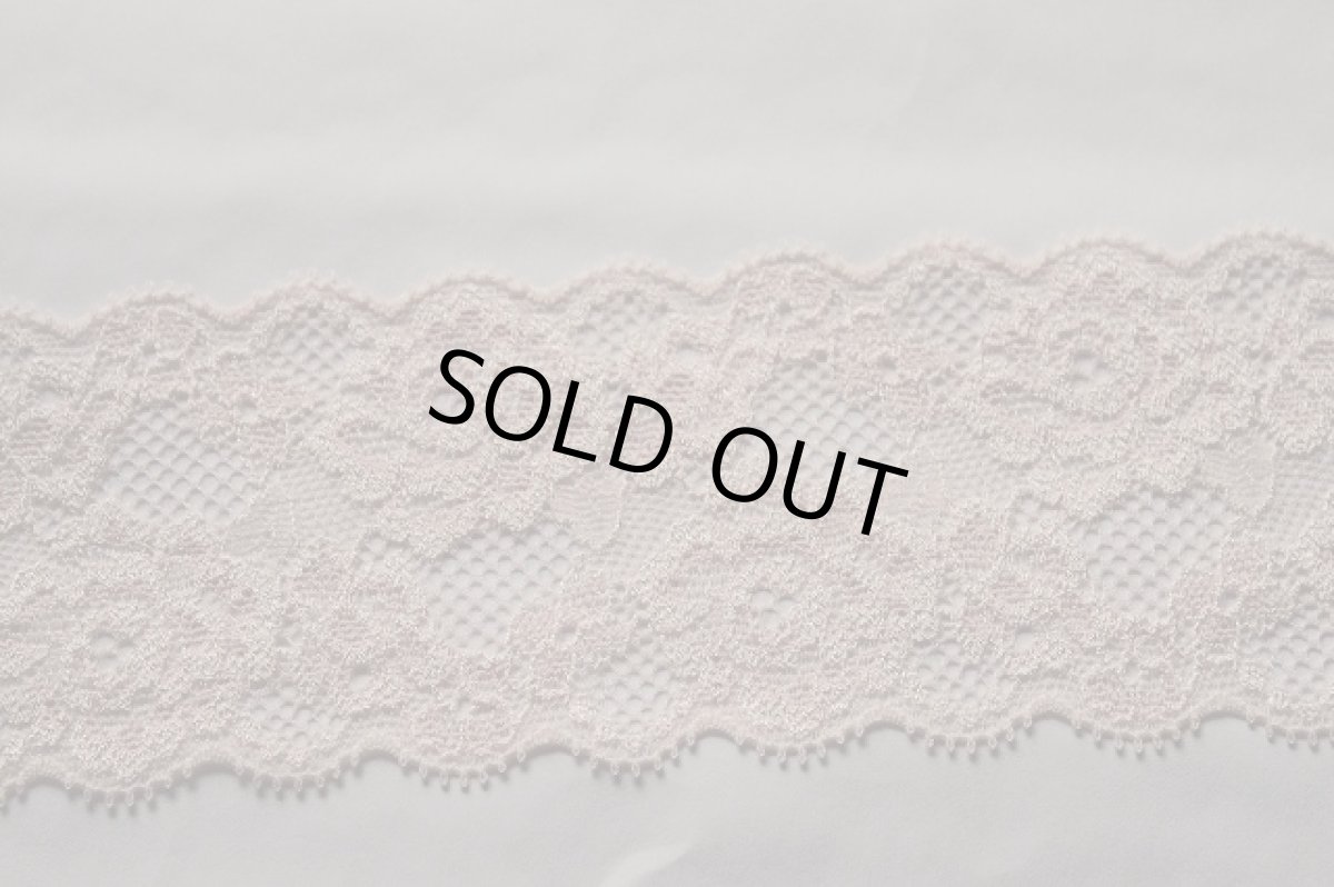 画像3: ラッセルストレッチレース　ピーチピンク　幅6ｃｍ綺麗な薔薇柄　10m (3)