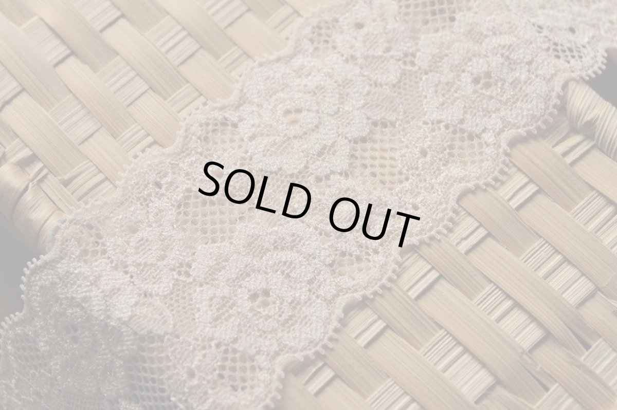 画像5: ラッセルストレッチレース　ピーチピンク　幅6ｃｍ綺麗な薔薇柄　10m (5)