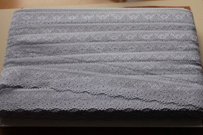 画像3: ラッセルストレッチレース　ラベンダーグレー　幅4.2cm　１０ｍ巻日本製
