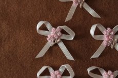 画像6: 幅2.9ｃｍピンクの小花ケミカルレースが可愛いリボンモチーフ　ピンク　ハンドメイドに (6)