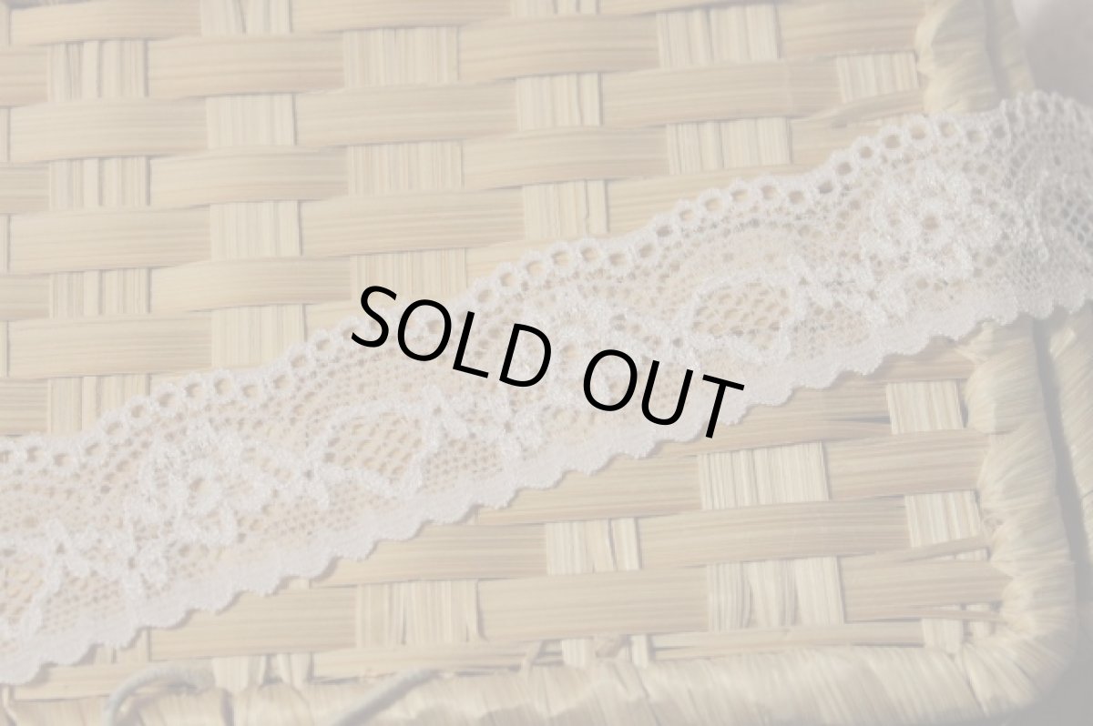 画像7: 10ｍ！幅3cm綺麗な薔薇柄ラッセルストレッチレース　淡いパープル (7)