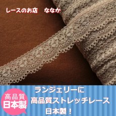 画像2: ラッセルストレッチレース 上品なベージュ　幅2.8cm小花柄　30m日本製 (2)