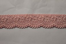 画像3: 小花柄ラッセルストレッチレース かわいいピーチピンク幅2.8cm　240m (3)