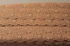 画像5: 幅3.4ｃm薔薇柄ラッセルストレッチレース　ブラウン　高品質な日本製１０ｍ (5)