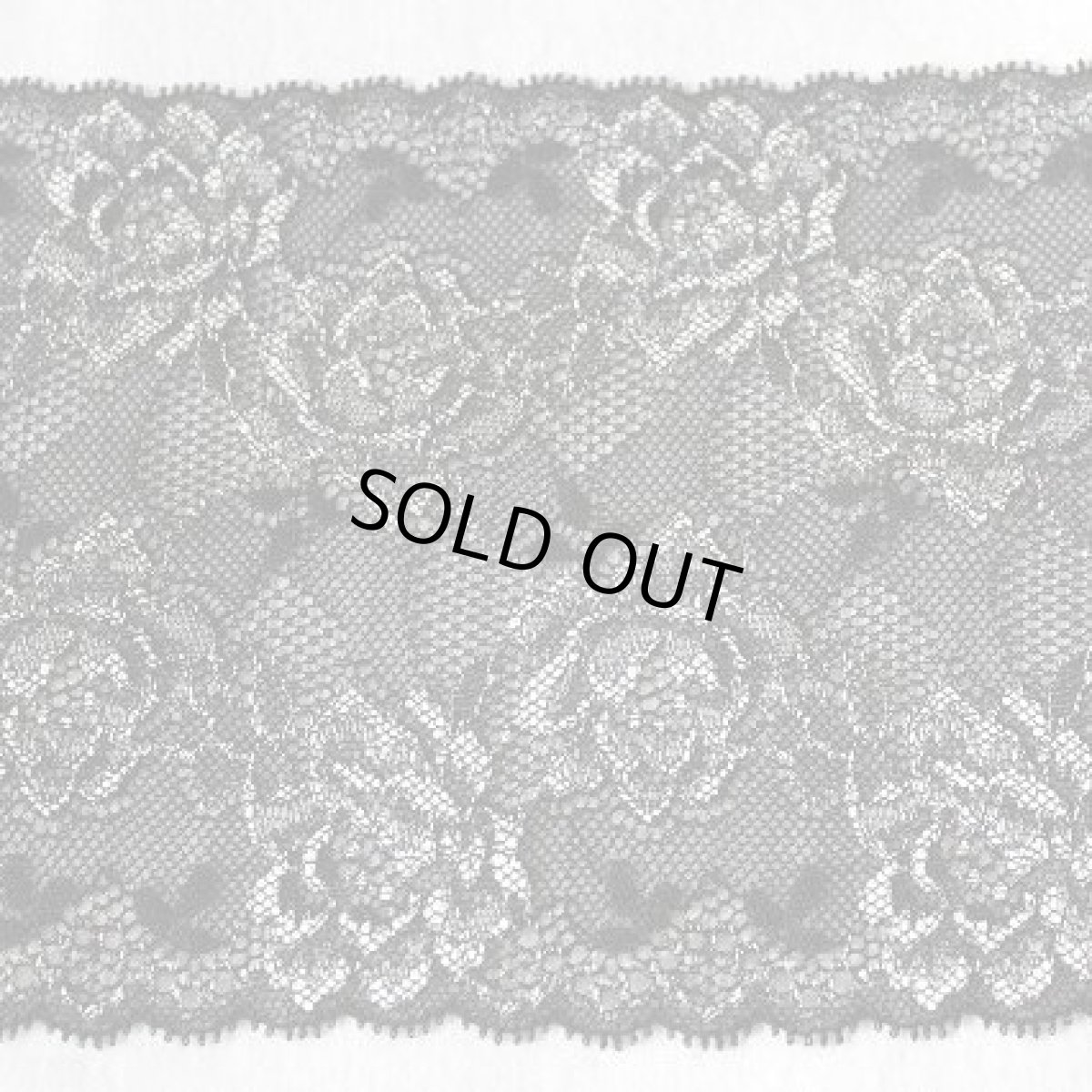 画像1: 【1m130円】５ｍ巻！幅13.7cm綺麗な薔薇柄ラッセルストレッチレース　黒　日本製 (1)