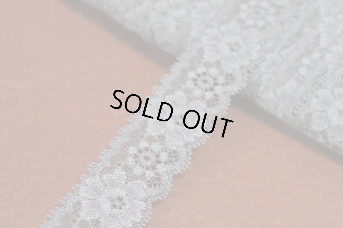 画像2: 10m!幅3.1cｍ薔薇柄ラッセルストレッチレース　黒　高品質な日本製　 (2)