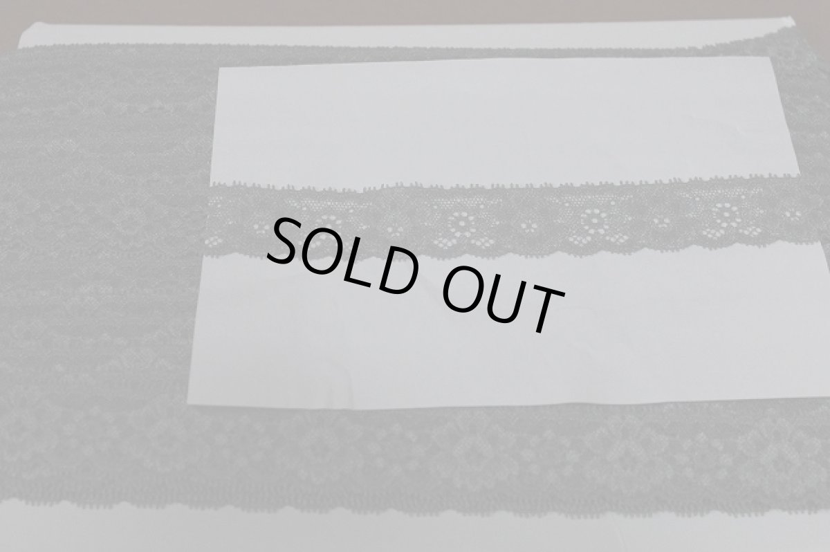 画像6: 10m!幅3.1cｍ薔薇柄ラッセルストレッチレース　黒　高品質な日本製　 (6)