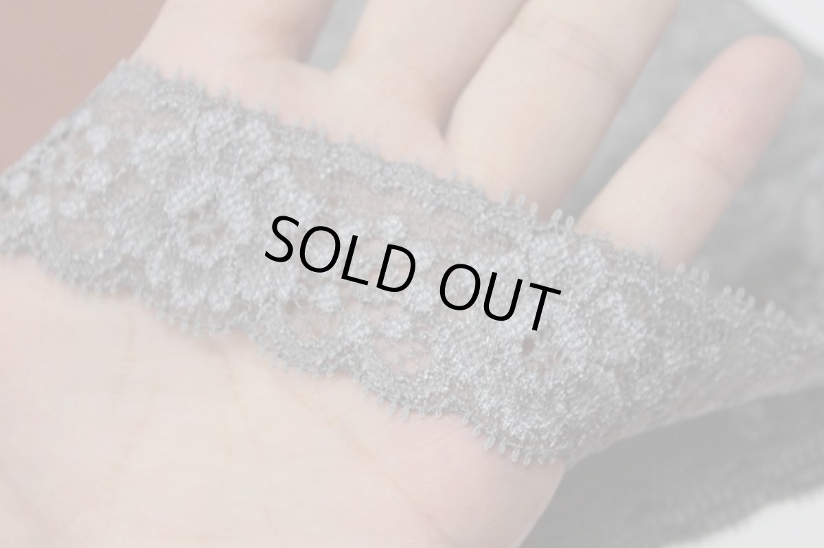 画像5: 10m!幅3.1cｍ薔薇柄ラッセルストレッチレース　黒　高品質な日本製　 (5)