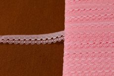画像3: 【日本製】ラッセルレース　ピンク　幅1.2cmドット柄　5ｍ巻！ (3)