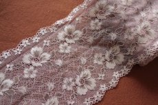 画像5: ラッセルストレッチレース　ピンク　幅16.5cm　花柄　3ｍ巻 (5)