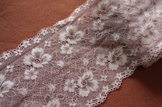 画像5: 【1m110円】ラッセルストレッチレース　ピンク　幅16.5cm　花柄　3ｍ巻 (5)