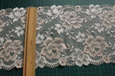 画像4: 【1m110円】ラッセルストレッチレース　ベージュ　幅16.4cm　薔薇柄　3m (4)