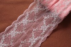 画像6: 【1m110円】ラッセルストレッチレース　紫　幅16.6cm　小花柄　　５ｍ巻 (6)
