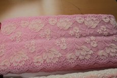 画像6: 【1m110円】ラッセルストレッチレース　ピンク　幅15.6cm　ロマンティックな花柄　 (6)