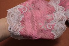画像4: 【1m110円】ラッセルストレッチレース　ピンク１　幅17.2cm　ジュエリーみたいな花柄　3ｍ巻 (4)
