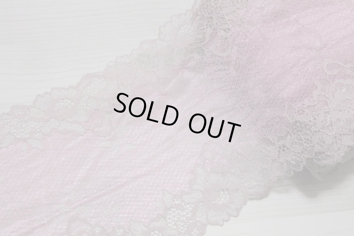 画像4: 【1m110円】ラッセルストレッチレース　薄ピンク　幅17.2cm　宝石のような花柄　５ｍ巻 (4)