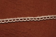 画像2: 【日本製】ケミカルレース　オフホワイト　幅0.7ｃｍ極細なスカラ柄　19ｍ巻 (2)