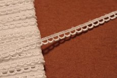 画像3: 【日本製】ケミカルレース　オフホワイト　幅0.7ｃｍ極細なスカラ柄　19ｍ巻 (3)