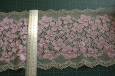 画像11: 【1m110円】ラッセルストレッチレース　幅16cm　紫陽花柄　　３ｍ巻 (11)