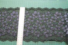 画像12: 【1m110円】ラッセルストレッチレース　幅16cm　紫陽花柄　　３ｍ巻 (12)