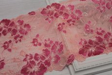画像6: 【1m110円】ラッセルストレッチレース　オレンジ　幅16.6cm　大胆な花柄　５ｍ巻 (6)