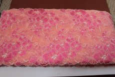 画像8: 【1m110円】ラッセルストレッチレース　オレンジ　幅16.6cm　大胆な花柄　５ｍ巻 (8)