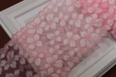 画像5: 【1m110円】ラッセルストレッチレース　ピンク　可愛い小花柄　幅13cm　3ｍ巻 (5)
