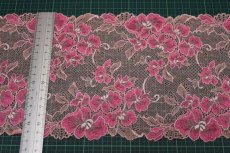 画像3: 【1m110円】ラッセルストレッチレース　オレンジ　幅16.6cm　大胆な花柄　５ｍ巻 (3)
