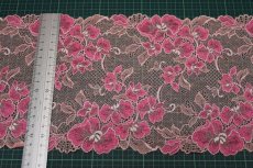 画像3: 【1m110円】ラッセルストレッチレース　オレンジ　幅16.6cm　大胆な花柄　3ｍ巻 (3)