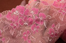 画像5: 【1m110円】ラッセルストレッチレース　オレンジ　幅16.6cm　大胆な花柄　５ｍ巻 (5)