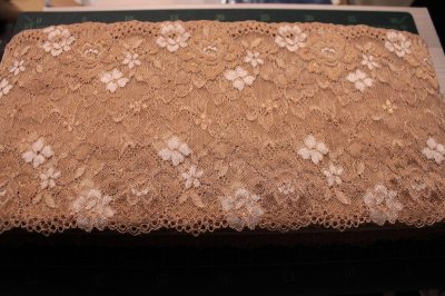 画像3: 【1m110円】ラッセルストレッチレース　ブラウン　幅16.８cm　薔薇柄　５ｍ