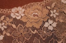 画像5: 【1m110円】ラッセルストレッチレース　ブラウン　幅16.８cm　薔薇柄　５ｍ (5)
