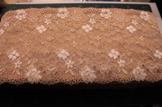 画像6: 【1m110円】ラッセルストレッチレース　ブラウン　幅16.８cm　薔薇柄　５ｍ (6)