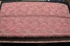 画像6: 【1m110円】ラッセルストレッチレース　ピンク２　幅17.2cm　薔薇柄　3ｍ巻 (6)