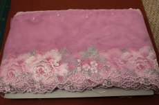 画像9: チュールレース　ピンク　幅20cm薔薇柄　日本製　 (9)