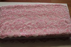 画像6: ラッセルストレッチレース　ピンク　幅17.2cm　光沢のある薔薇柄　　3ｍ巻 (6)