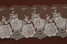 画像6: チュールレース　ベージュ　幅9cm　薔薇柄　刺繍の美しい日本製　 (6)