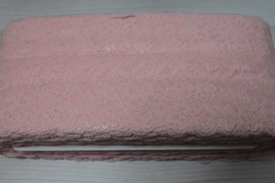 画像3: 【1m110円】ストレッチラッセルレース　ピンク　幅13.3cm　薔薇柄　3ｍ！