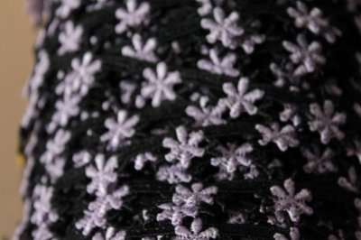 画像3: ケミカルレース　幅1.5ｃｍ細幅小花柄　ブラックパープル　3m　