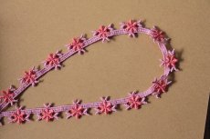 画像4: ケミカルレース　幅1.5ｃｍ細幅小花柄　ピンクパープル　3m　 (4)