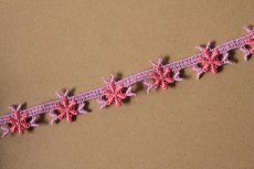画像6: ケミカルレース　幅1.5ｃｍ細幅小花柄　ピンクパープル　3m　 (6)