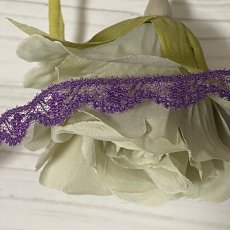 画像5: ラッセルレース　ディープパープル　５ｍ巻！幅1.1cm小花柄 (5)