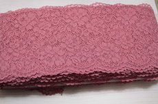 画像9: 【1m200円】ラッセルストレッチレース　ピンク　幅16cm　コード入り薔薇柄　　3ｍ巻 (9)