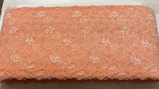 画像10: 【1m110円】ラッセルストレッチレース　オレンジ幅16.9cm　綺麗な花柄　３ｍ (10)