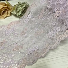 画像7: 【1m110円】ラッセルストレッチレース　上品なパープル　幅17.4ｃm　３ｍ巻 (7)