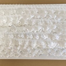 画像8: 綿フリルレース　ホワイト　幅2.2cm可愛い花柄日本製　5ｍ巻！ (8)